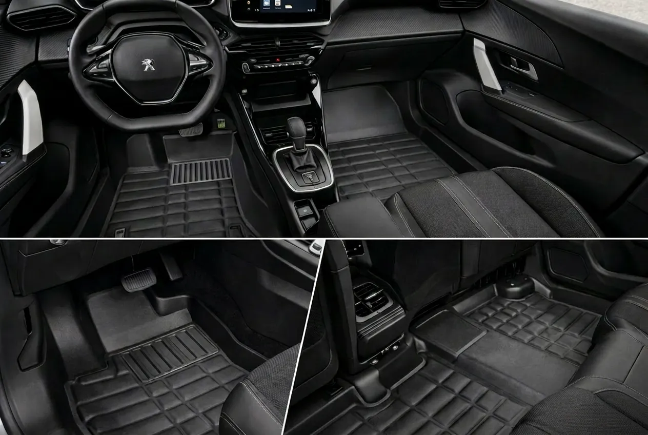 Interior del vehículo con alfombra TapeCarbon